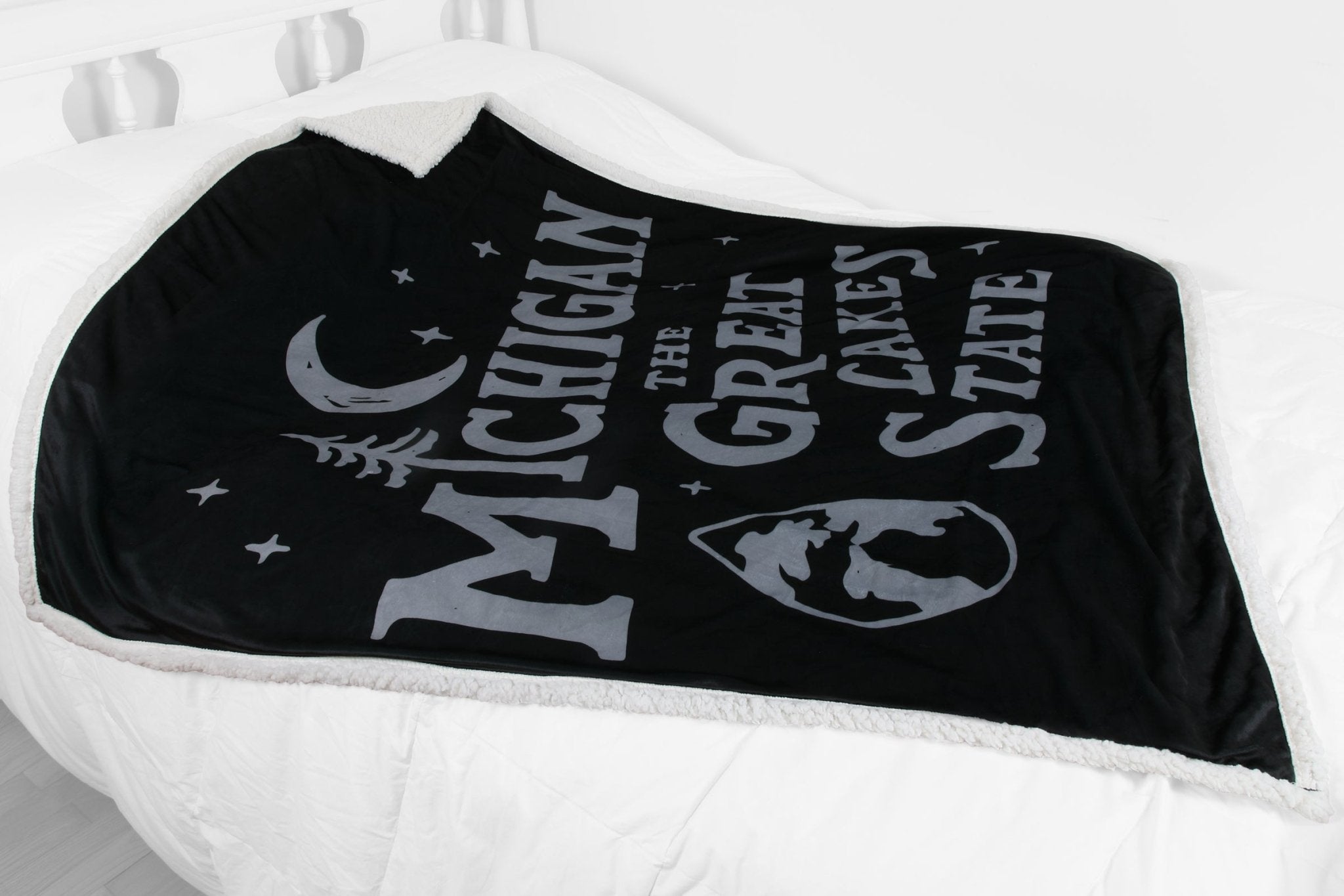 Michigan Vintage Font Sherpa Blanket - Detroit Shirt CompanyDetroit Shirt CompanyOther Accessories