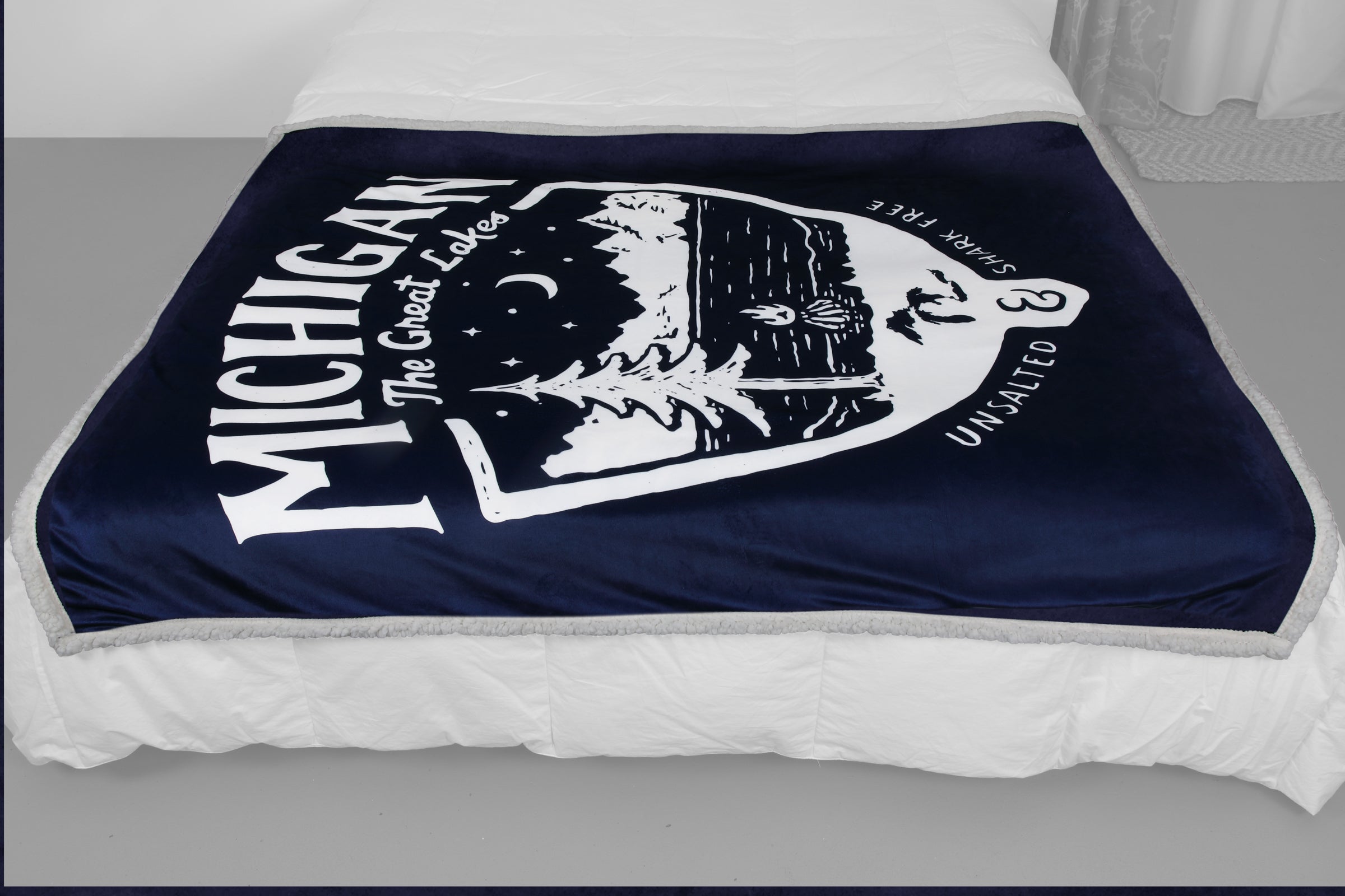 Michigan Shield Sherpa Blanket