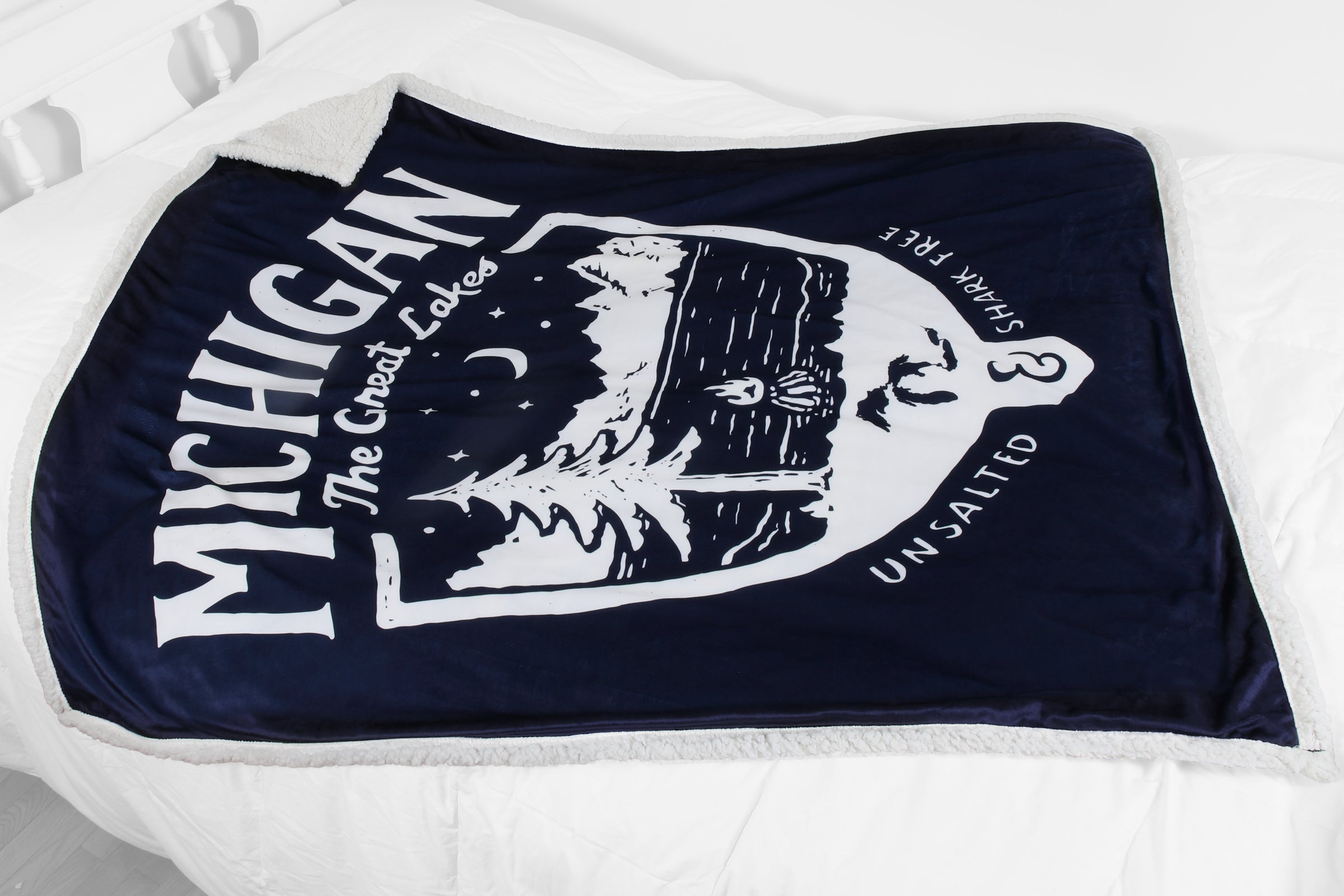 Michigan Shield Sherpa Blanket