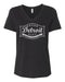 Ladies Relaxed V - neck Detroit Buckle T-shirt - Heather Black - Detroit Shirt CompanyDetroit Shirt CompanyT-Shirts (Apparel)