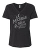 Ladies Relaxed V - neck Michigan Vintage Font T-shirt - Heather Black - Detroit Shirt CompanyDetroit Shirt CompanyT-Shirts (Apparel)