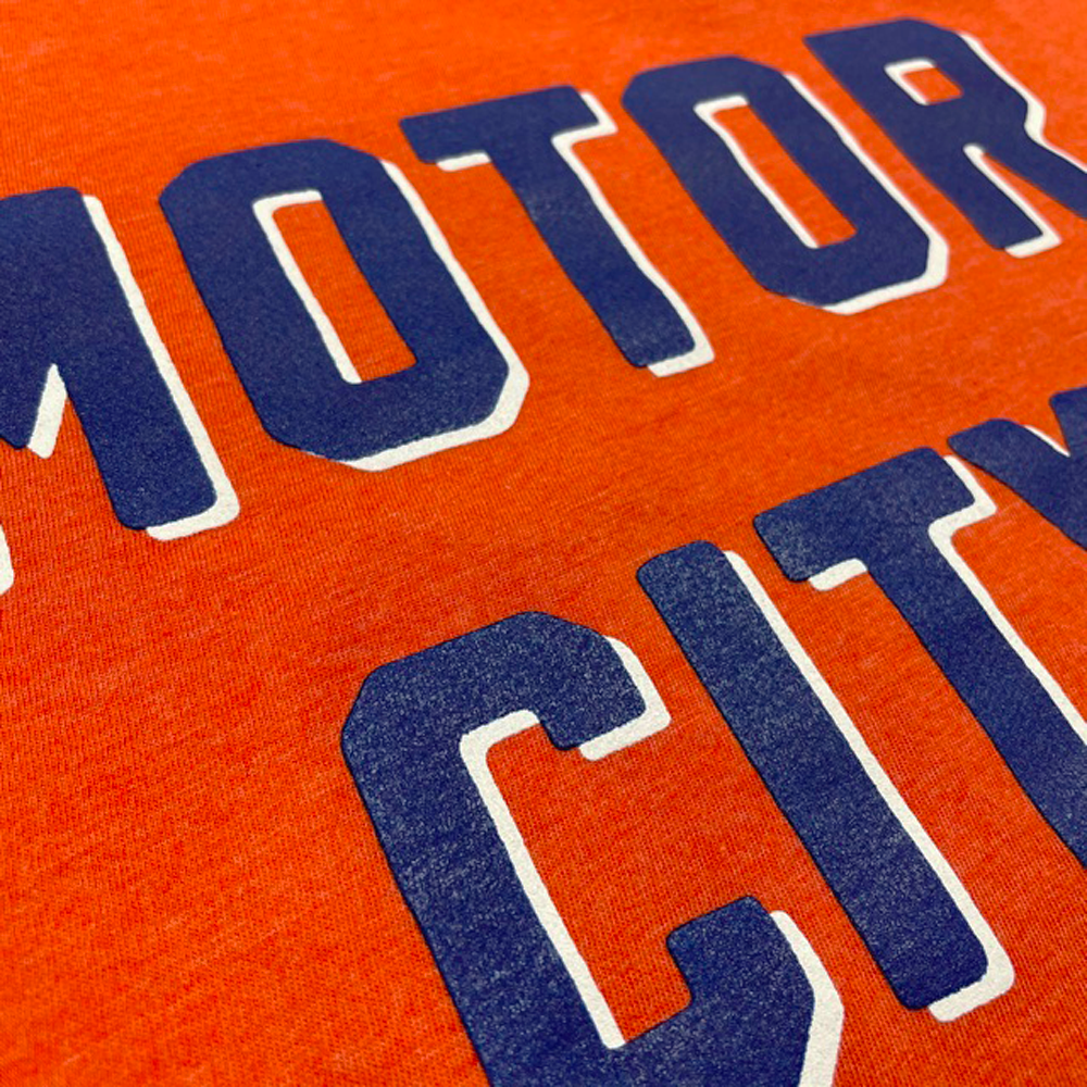 Mens Detroit MOTOR CITY T-shirt (Deep Heather Orange)