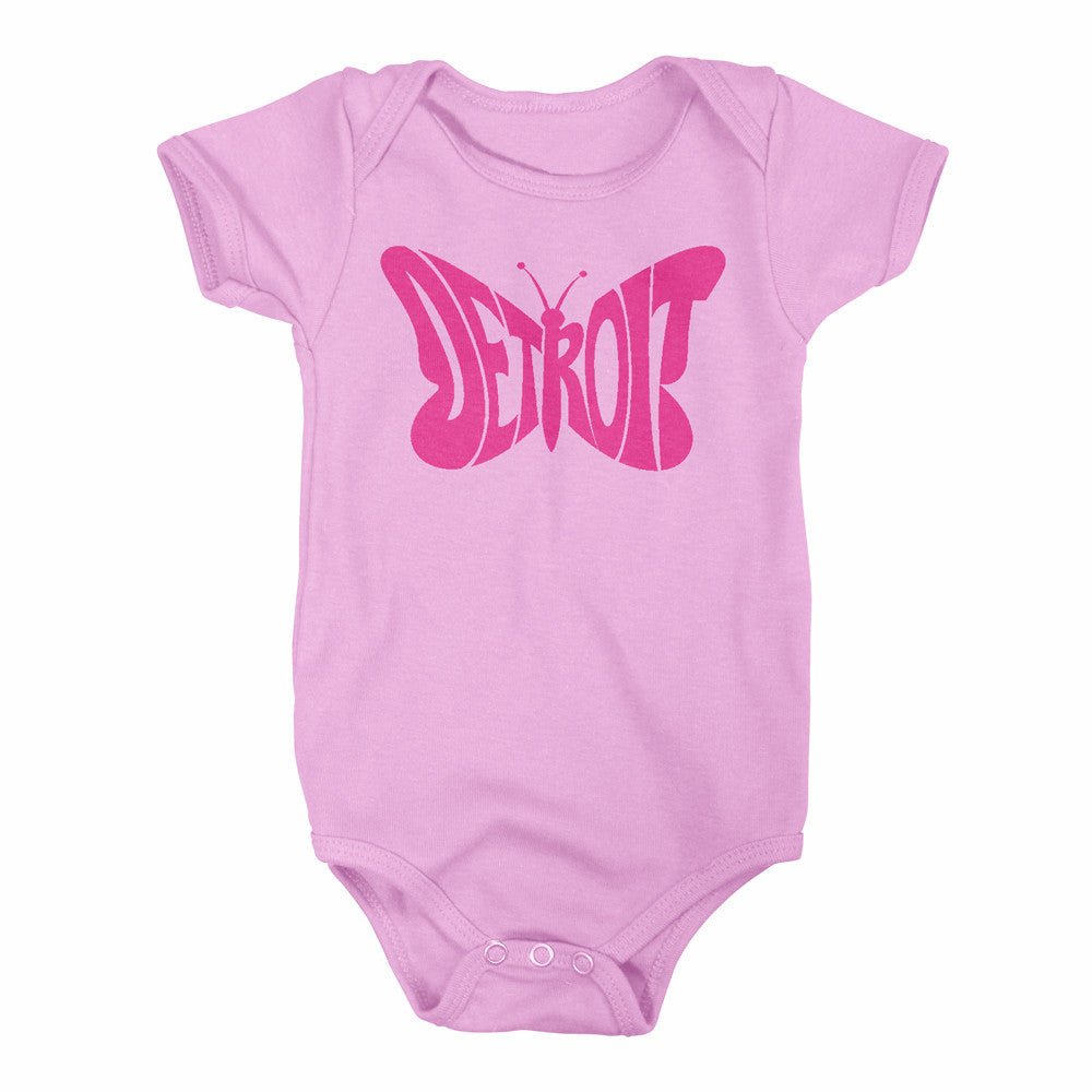 Baby Onesie - Detroit Butterfly - Pink - Detroit Shirt CompanyDetroit Shirt CompanyKids Apparel