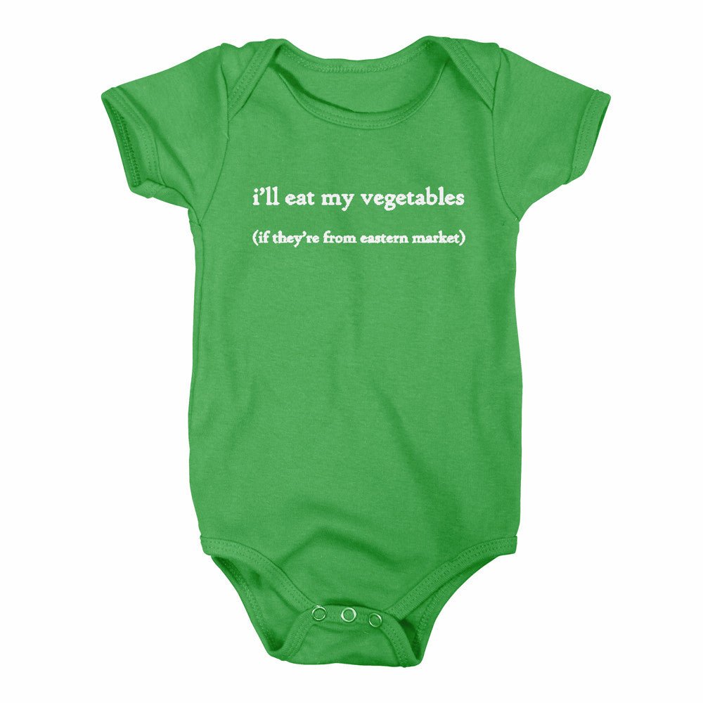 Baby Onesie - I'll eat my veggies if they are from Eastern Market - Detroit Shirt CompanyDetroit Shirt CompanyKids Apparel