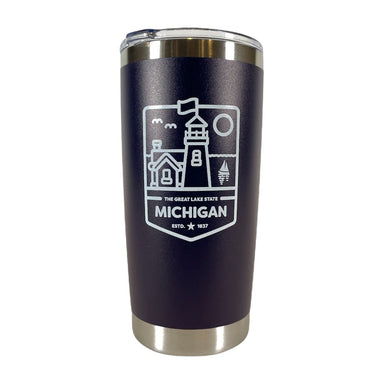 Travel Mug - Michigan Lighthouse - Blue - Detroit Shirt CompanyDetroit Shirt CompanyDrinkware (Accessories)