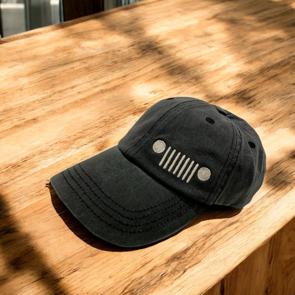 Hat - Jeep Grille Chino Twill Hat - Washed Black