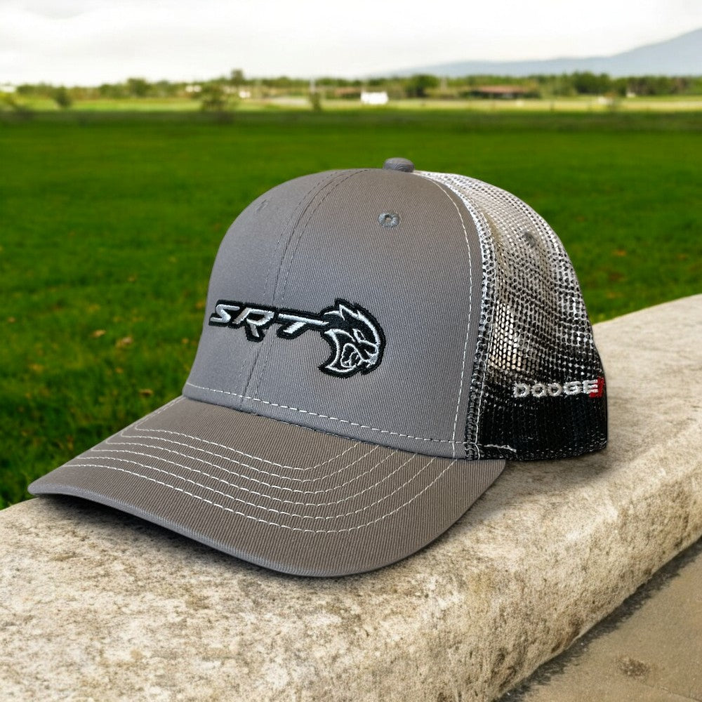 Hat - Dodge SRT Hellcat Gravel SnapBack Trucker - Black/Grey/White