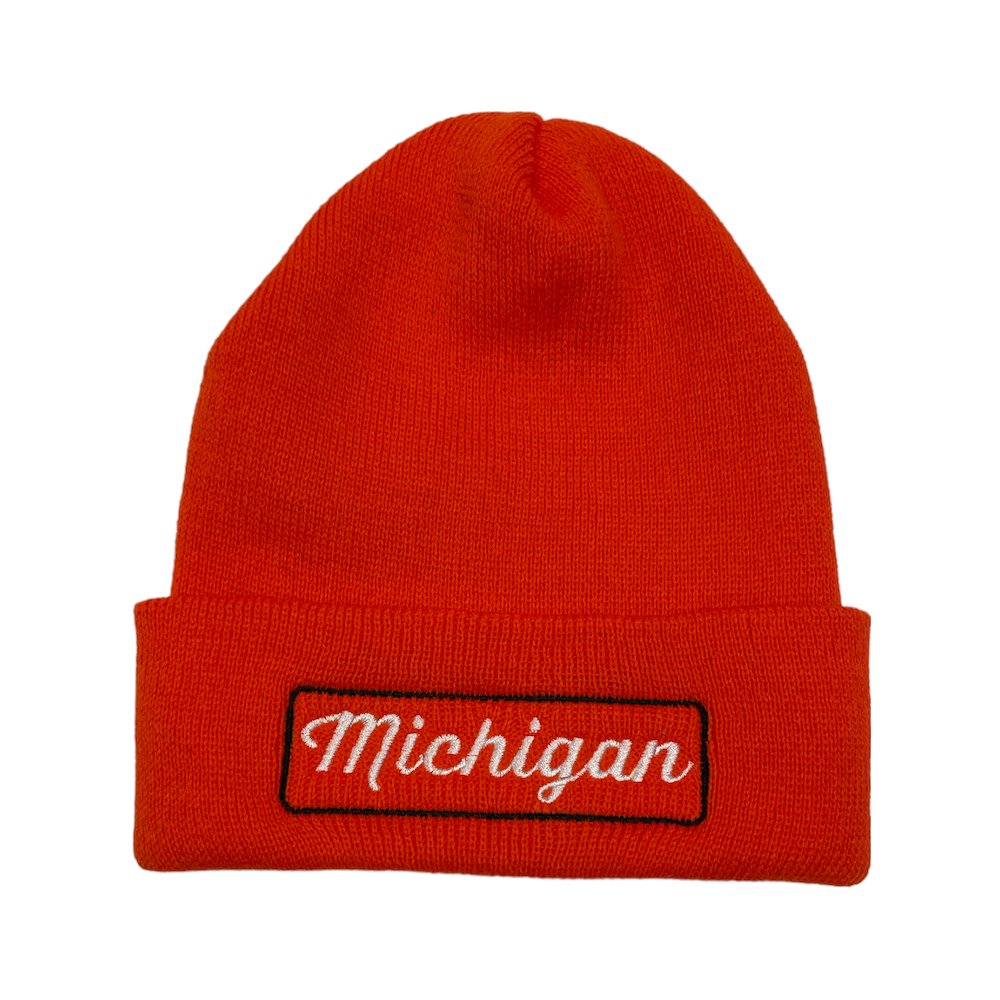 Hat - Michigan Script Flip Knit - Detroit Shirt CompanyDetroit Shirt CompanyHats (Apparel)