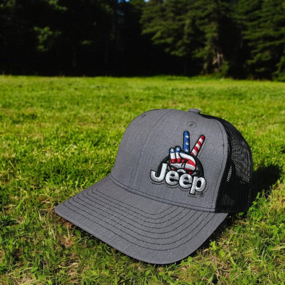 Hat - Jeep Wave USA Patch - Heather Grey/Black