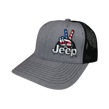 Hat - Jeep Wave USA Patch - Heather Grey/Black - Detroit Shirt CompanyFCA - JeepHats (Apparel)