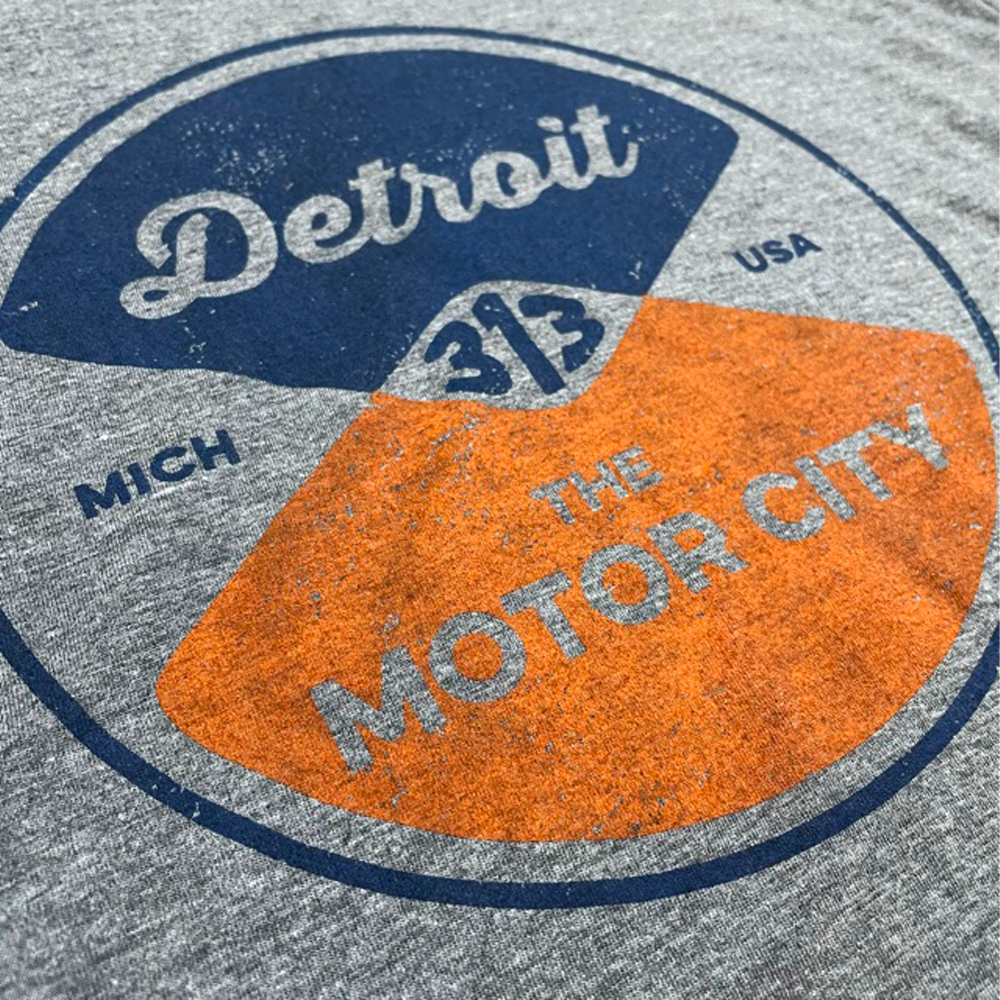 Ladies Relaxed V-neck Detroit Reel T-shirt - Triblend Grey