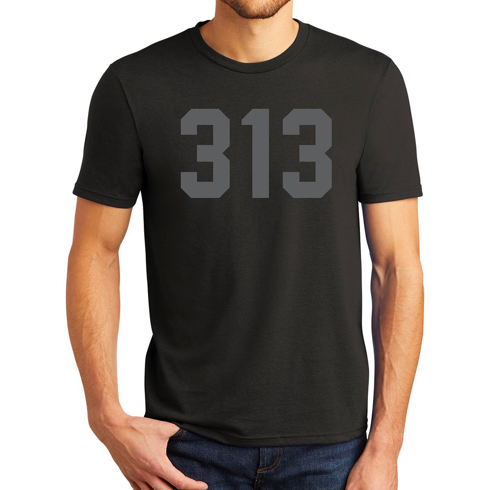 Mens 313 Blackout T-shirt (Black) - Detroit Shirt CompanyDetroit Shirt CompanyT-Shirts (Apparel)