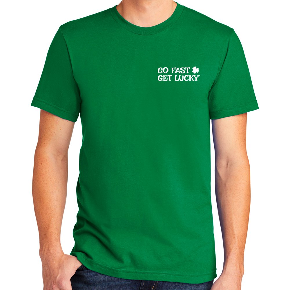 Mens Detroit Go Fast Get Lucky Speed Shop T-shirt (Kelly Green) - Detroit Shirt CompanyDetroit Shirt CompanyT-Shirts (Apparel)