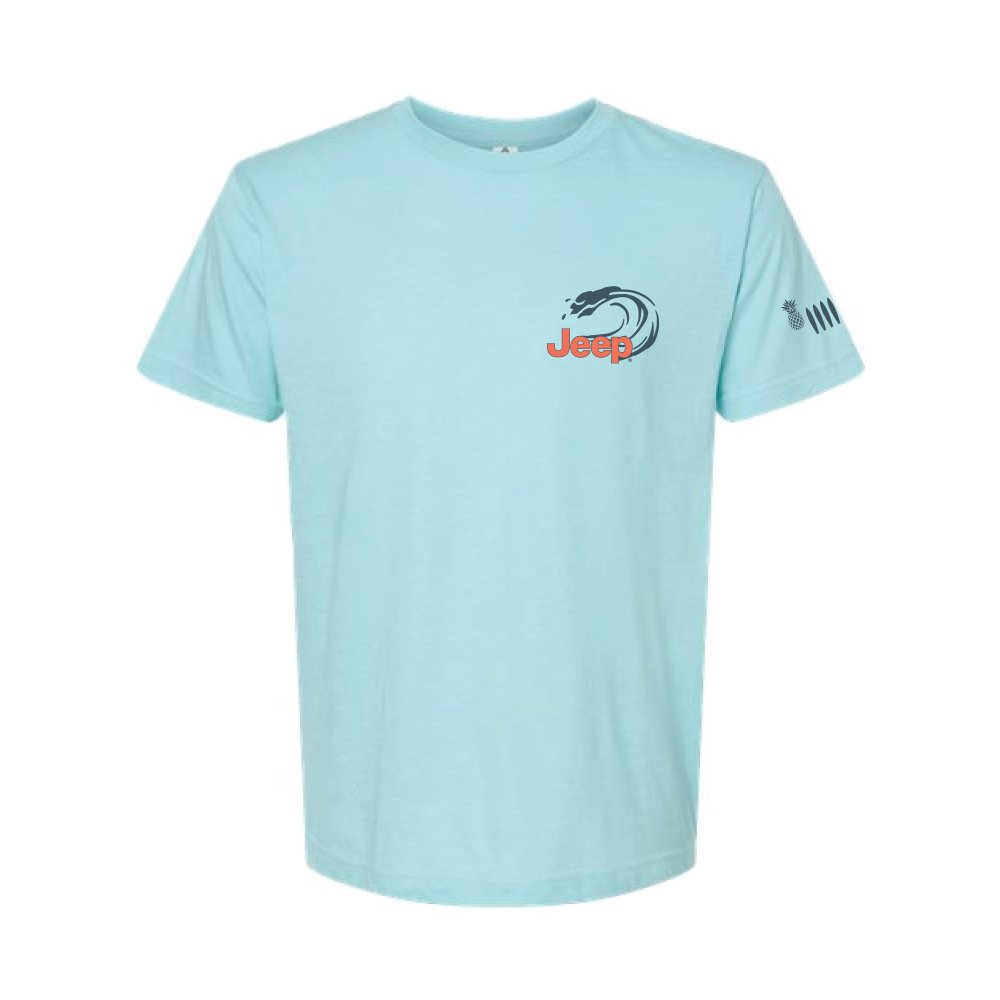 Mens Jeep® Wrangler Beachin' Good Time T-Shirt - Ice Blue Heather - Detroit Shirt CompanyFCA - JeepT-Shirts (Apparel)