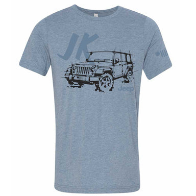 Mens Jeep® JK Wrangler - LDD Series - Triblend Lake Blue T-Shirt - Detroit Shirt CompanyFCA - JeepT-Shirts (Apparel)