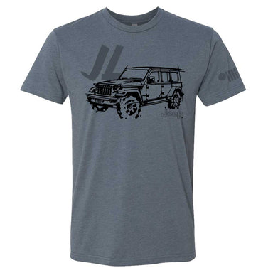 Mens Jeep® JL Wrangler - LDD Series - Triblend Indigo Blue T-Shirt - Detroit Shirt CompanyFCA - JeepT-Shirts (Apparel)