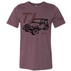 Mens Jeep® TJ Wrangler - LDD Series - Triblend Burgundy T-Shirt - Detroit Shirt CompanyFCA - JeepT-Shirts (Apparel)