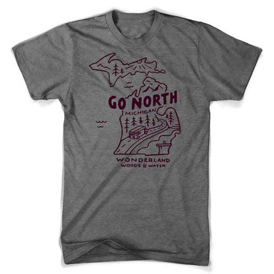 Mens Triblend Michigan “Go North” T-shirt (Grey) - Detroit Shirt CompanyDetroit Shirt CompanyT-Shirts (Apparel)