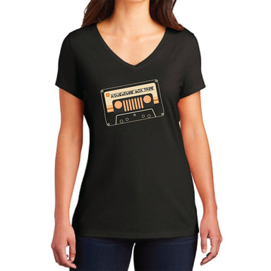 Ladies Jeep® Adventure Mixtape T-Shirt - Black - Detroit Shirt CompanyFCA - JeepT-Shirts (Apparel)