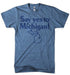 Mens “Say Yes to Michigan!” Triblend T-shirt (Heather Lake Blue) - Detroit Shirt CompanyDetroit Shirt CompanyT-Shirts (Apparel)