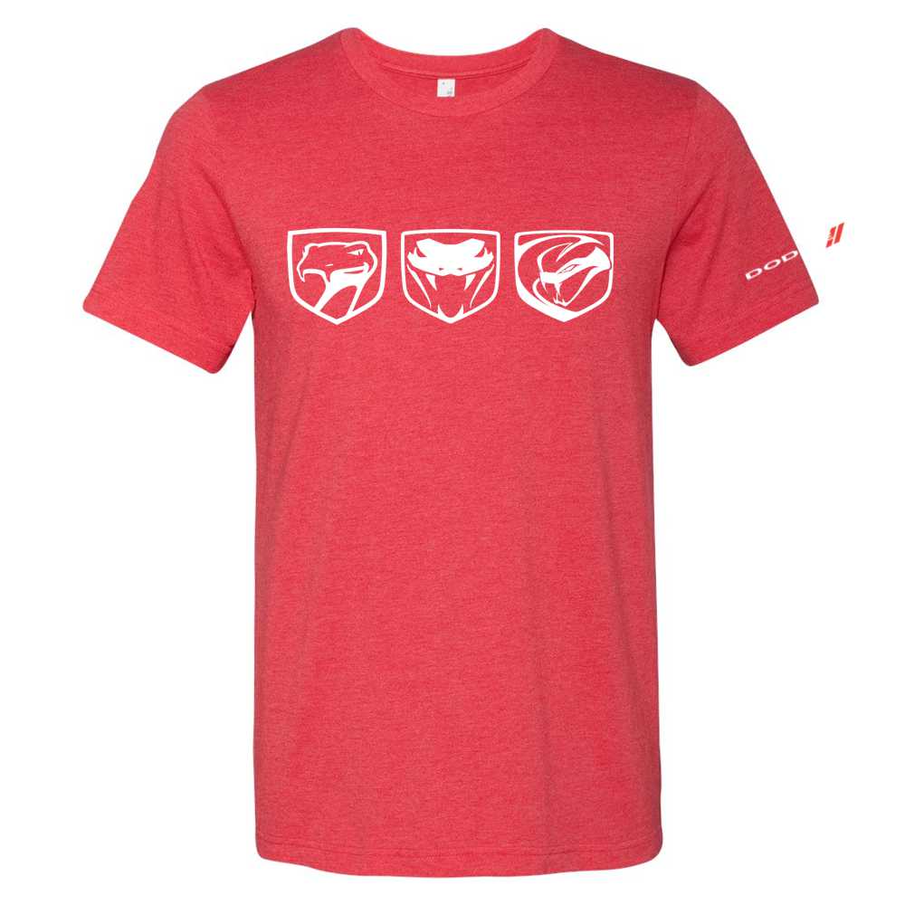 Mens Dodge Viper Tri - Logo T-shirt (Heather Red) - Detroit Shirt CompanyFCA - DodgeT-Shirts (Apparel)