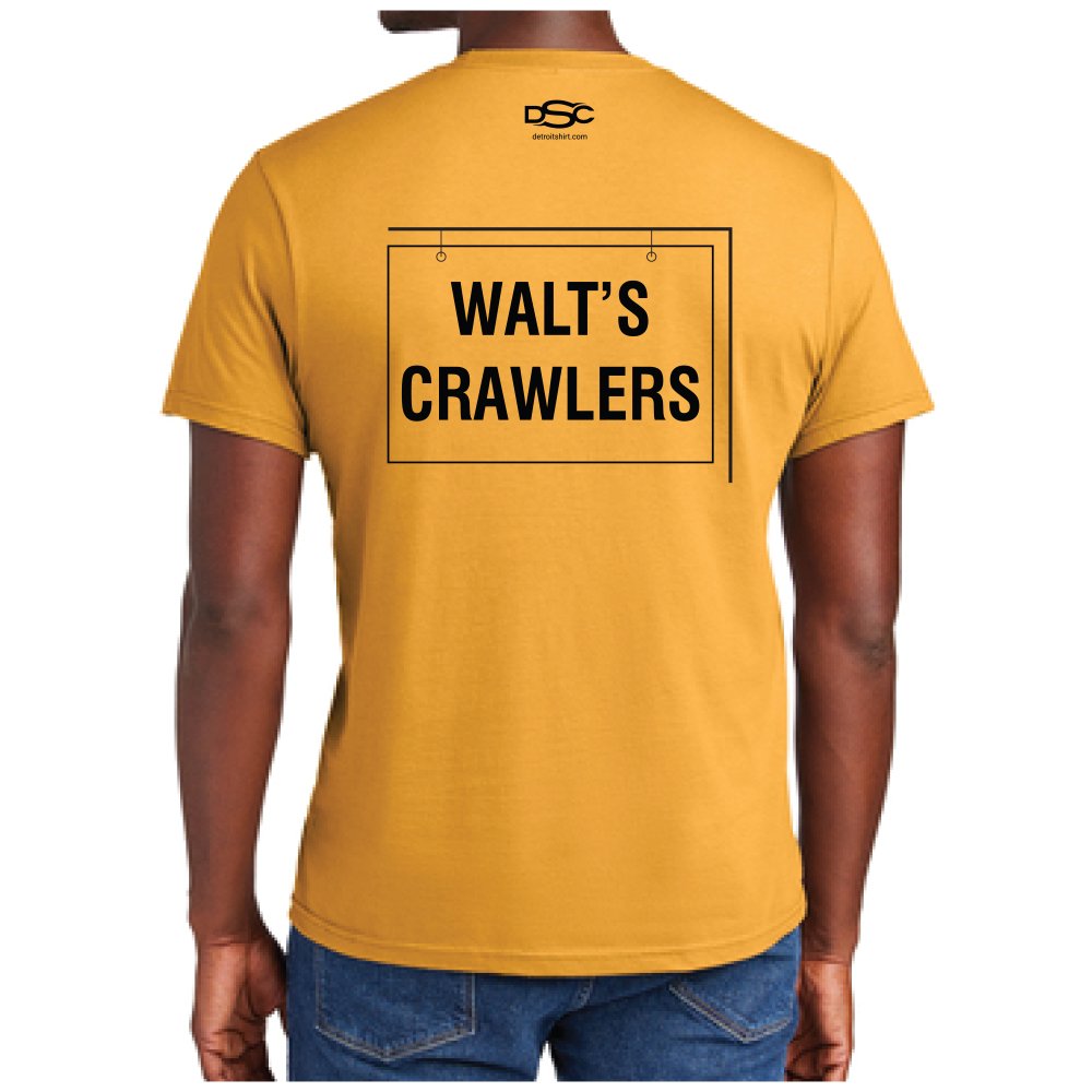 Mens Walt's Crawlers - Gold - Detroit Shirt CompanyDSC - WaltsCrawlersT-Shirts (Apparel)