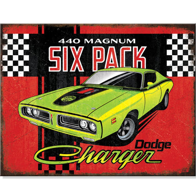 Metal Sign - Dodge Charger - SIX PACK - Detroit Shirt CompanyFCA - DodgeOther Accessories