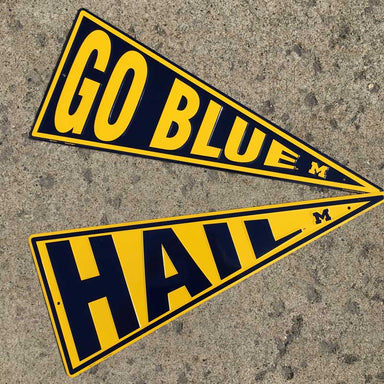 Metal Sign - University of Michigan Go Blue / Hail Pennant Signs - Detroit Shirt CompanyDetroit Shirt CompanyOther Accessories