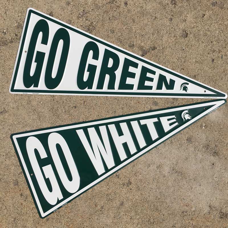 Metal Sign - Michigan State University Go Green / Go White Pennant Signs - Detroit Shirt CompanyDetroit Shirt CompanyOther Accessories