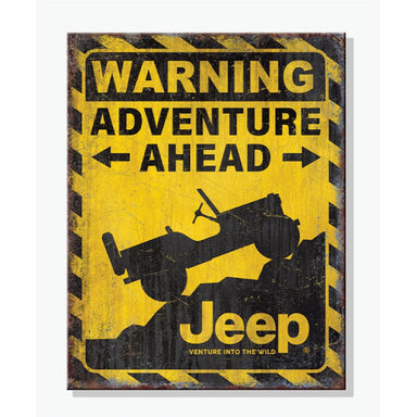 Metal Sign - Jeep Warning Adventure Ahead - Detroit Shirt CompanyFCA - JeepOther Accessories