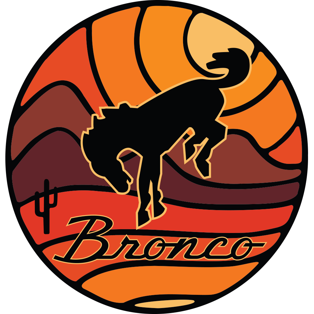 Sticker - Ford Bronco Desert - Round - Detroit Shirt CompanyDSC - FordStickers (Accessories)