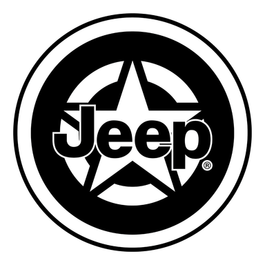 Sticker - Jeep® Star Black and White - Round - Detroit Shirt CompanyFCA - JeepStickers (Accessories)