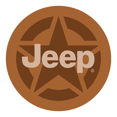 Sticker - Jeep® Star Brown and Tan - Round - Detroit Shirt CompanyFCA - JeepStickers (Accessories)