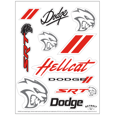 Sticker - Dodge Hellcat Sheet - Detroit Shirt CompanyFCA - DodgeStickers (Accessories)