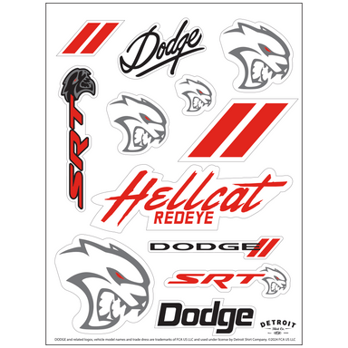 Sticker - Dodge Hellcat Redeye Sheet - Detroit Shirt CompanyFCA - DodgeStickers (Accessories)