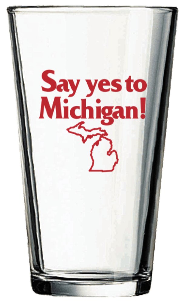 Pint Glass - Say Yes to Michigan - Detroit Shirt CompanyDetroit Shirt CompanyDrinkware (Accessories)