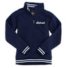 Ladies Detroit Thirsty Script Sherpa 1/4 zip (Navy Blue) - Detroit Shirt CompanyDetroit Shirt CompanySweatshirts (Apparel)