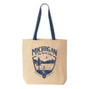 Tote Bag - Michigan Shield - Navy/Natural