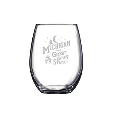 Wine Glass - Michigan Vintage Font - Detroit Shirt CompanyDetroit Shirt CompanyDrinkware (Accessories)