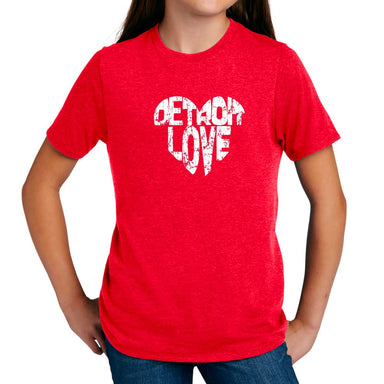 Youth - Detroit Love - Heather Red Triblend - Detroit Shirt CompanyDetroit Shirt CompanyKids Apparel