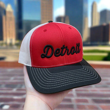 Hat - Detroit Thirsty Script Red / White / Black - Detroit Shirt CompanyDetroit Shirt CompanyHats (Apparel)