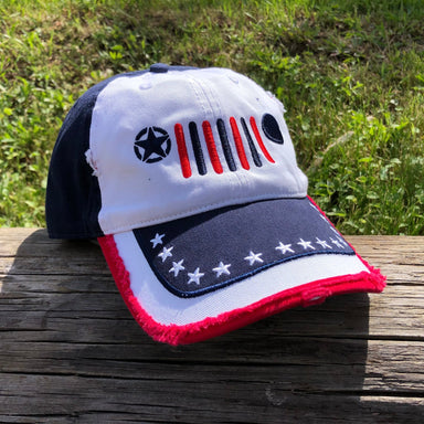 Hat - Jeep Stars and Stripes Grille - Detroit Shirt CompanyFCA - JeepHats (Apparel)