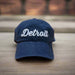 Hat - Navy Detroit Thirsty Script Unstructured - Detroit Shirt CompanyDetroit Shirt CompanyHats (Apparel)