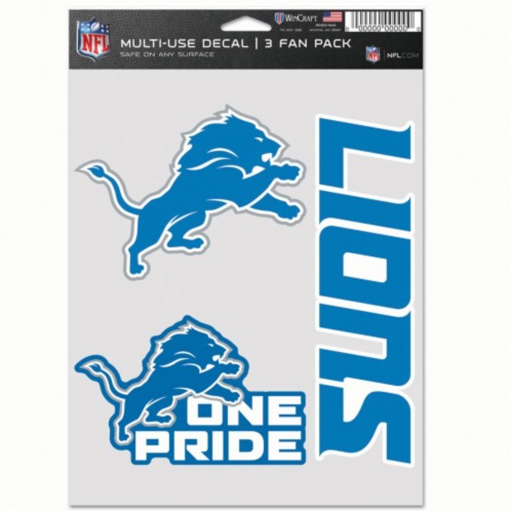 Detroit Lions - 5.5"x7" 3 Decal Pack - Detroit Shirt CompanyWinCraftDecals (Accessories)