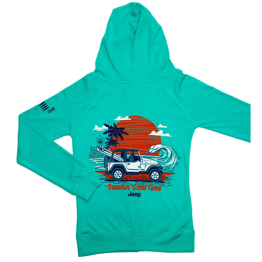 Ladies Jeep® Beachin' Good Time Zip - Hoodie - Detroit Shirt CompanyFCA - JeepHoodies (Apparel)