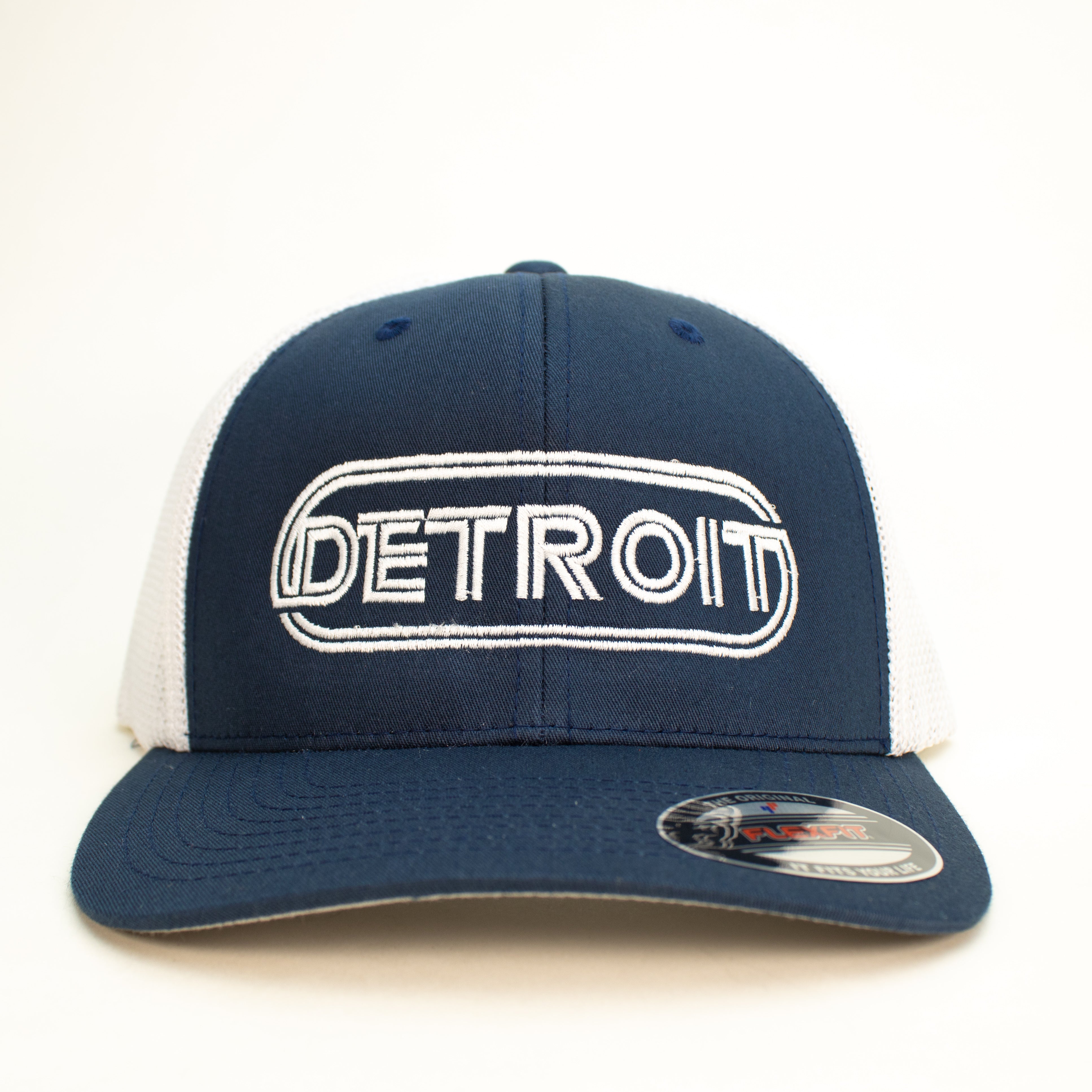 Hat - Detroit (Navy/White) Flexfit Company Wrap — Shirt Detroit