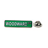 Enamel Pin - Detroit Woodward Avenue Street Sign