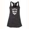 Ladies Relaxed Racerback Tank Top - Michigan Shield Marble Black