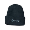 Hat - Detroit Thirsty Script Flip Chunky Knit - Multiple Colors