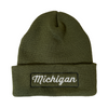 Hat - Michigan Script Flip Knit